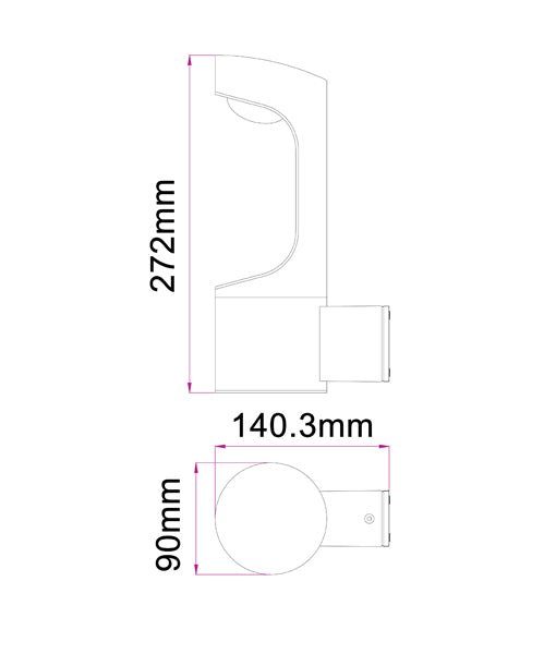 SETH Exterior LED Surface Mounted Wall Light Black 9W 3000K IP54 - SETH1